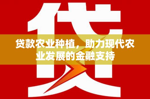 肇东贷款农业种植，助力现代农业发展的金融支持